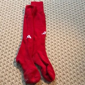 Red adidas soccer socks